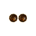 Round Faceted Stud Earrings in Amber Brown or Black view 5