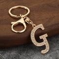 Gold-Tone A-Z Letter Keychain With Clear Stones And Lobster Clasp view 3