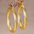 Gold Tone Textured Hoop Earrings Eight Style Assortment view 2