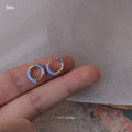 Light Blue Enamel Gold-Tone Mini Huggie Hoop Earrings view 6