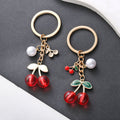 Six-Style Transparent Red and Black Cherry Pearl Keychain Collection view 2
