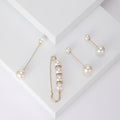Gold Tone White Faux Pearl Pin Brooch Set Four Pieces view 3