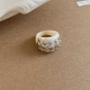Beige Stud Ring