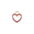 Open Heart Enamel Charms in White Red and Black Colorways view 5