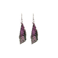 Purple Gradient Sequin Mesh Geometric Long Hook Earrings view 5