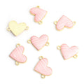 Striped Heart Two Loop Connector Charms in 12 Styles view 8
