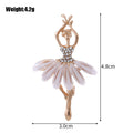 Red Gold Tone Ballet Dancer Crystal Four Designs Metal Brooch Pin view 2