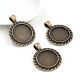 Round Twisted Border Pendant Bezel Settings in Two Finishes view 3