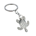 Sea Turtle Metal Keychain With Textured Shell In Three Colors view 5