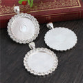 Rhinestone Round 25mm Cabochon Pendant Trays in Two Styles view 2