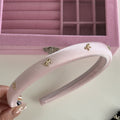 Padded Satin Headband With Small Metal Bows In Black Or Pink view 8