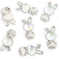 Crystal Bunny Charms in Nine Colors and Two Metal Tones view 11