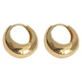 Polished Smooth Teardrop Huggie Hoop Earrings Gold Silver view 5