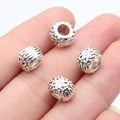 9.8x9.8x6.7mm 2g Multicolor Zinc Alloy Floral Pattern Large Hole Spacer Beads for Bracelet Making