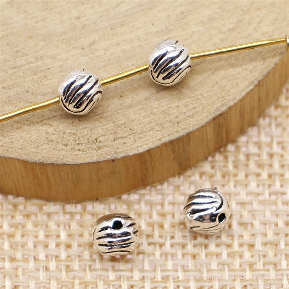 5mm 0.4g Antique Silver Zinc Alloy Round Large Hole Beads for DIY Bracelet Necklace Jewelry Making