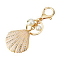 Jeweled Seashell Keychains in Three Colors with Pearl and Loop Options view 5