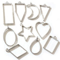 Silver Tone Open Geometric Resin Bezel Pendant Frames view 5