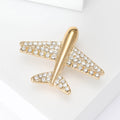 Rhinestone Airplane Metal Brooch in Gold and Tricolor Styles view 2