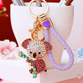 Jeweled Koala Keychain Holding a Green Eucalyptus Branch view 4