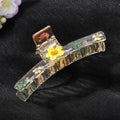 Transparent Resin Pressed Flower Large Curved Hair Claw Clips view 8