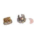 Square Starburst Crystal Ear Cuffs in Gold and Silver Tones view 5