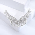 Crystal Wing Brooch with Graduated Pearl Edging Clothing Pin view 6