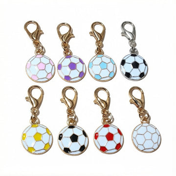 Enamel Soccer Ball Charms With Lobster Clasps in Nine Colors