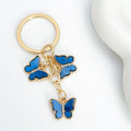 Enamel Butterfly Charm Cluster Keychain With Crystal Accents view 9