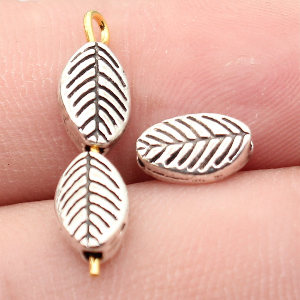 9.3x5.9x3mm 0.52g Multicolor Zinc Alloy Leaf Small Hole Loose Metal Beads for DIY Bracelet Jewelry Making