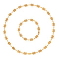 Gold Bead Cluster Necklace And Bracelet Copper Metal Set view 5
