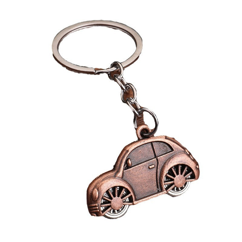 Cartoon Beetle Car Metal Keychain Multi-Color Small Pendant