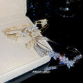 Open Cuff Bracelet Crystal Flower Leaf Designs Two Tones view 4