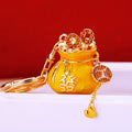 Fortune Pouch Keychains With Enamel Centers and Braided Wrist Straps view 9