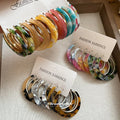 Marbled Acetate Hoop Earring Sets in Three Palettes view 1