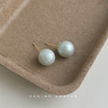 Aqua Pearl Like Round Stud Earrings In Four Graduated Sizes view 8
