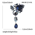 Teardrop Glass Dangle Brooch Five Color Options Metal Pin Brooch view 3