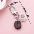 Coffee Bean And Cup Charm Keychains With Silver Tone Clasps view 7