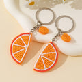 Orange Slice Beaded Charm Keychain With Round Bead Accent view 2
