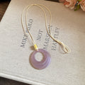 Colorful Open Center Pendant Necklaces on Slim Cord Chains view 8