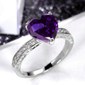 Heart-Shaped Solitaire Pave Ring In Seven Stone Colors view 11