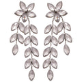 Faceted Leaf Cascade and Crystal Fringe Statement Earrings view 5