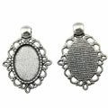 Floral Loop Oval Cabochon Pendant Trays in Two Finishes view 4
