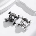 Black Silver Tone Flower Two Designs Metal Brooch Pin view 5