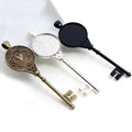 Ornate Key and Flower Round Cabochon Pendant Settings view 3