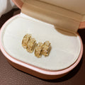Gold Rectangular Crystal Huggie Earrings Fashion Jewelry Accessory view 7