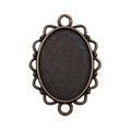 Loop Border Oval Cabochon Connector Trays in Two Finishes view 2
