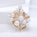 Pearl Berry Branch Brooch Gold or Silver Metal Leaves view 7