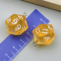 Resin 20 Sided Dice Charm Pendant for DIY Earrings Keychain Bag Jewelry Accessories