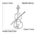 Violin and Bow Brooch in Silver or Gold Tone Metal view 4