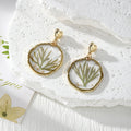 Irregular Gold Frame Dried Flower Resin Earrings Heart Posts view 5